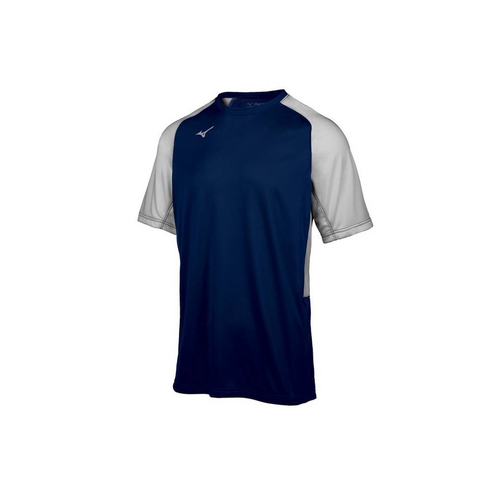 Mizuno Men's Aerolite Crew Baseball Jersey Navy/Grey (350751-ZSA)